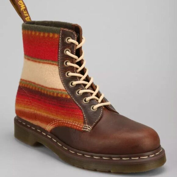 Dr. Martens Other - Dr. Martens X Pendleton 1460 Tan Beige Harvest Stripe Santa Fe Combat Boots